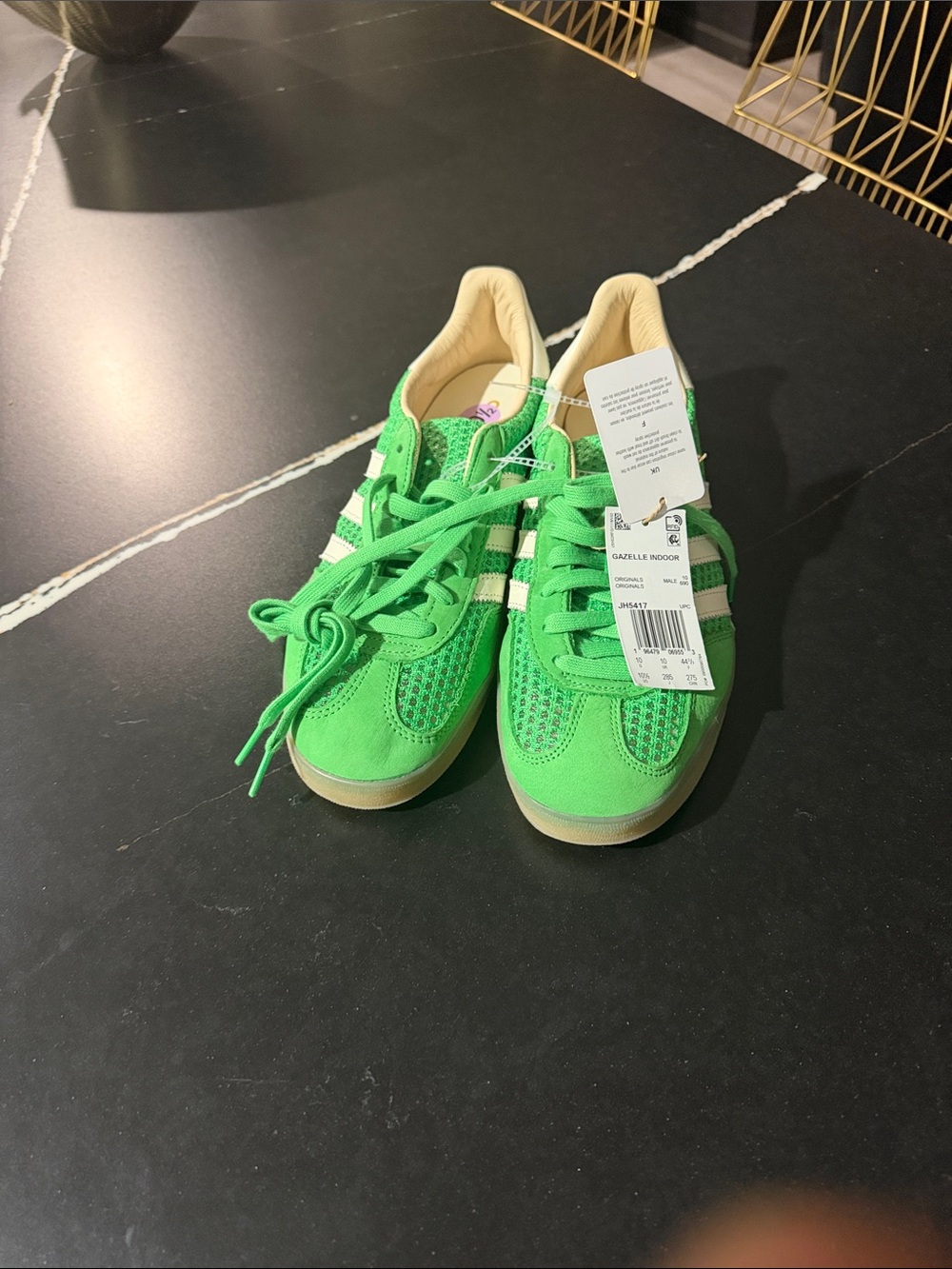 adidas Green and White Indoor Trainers